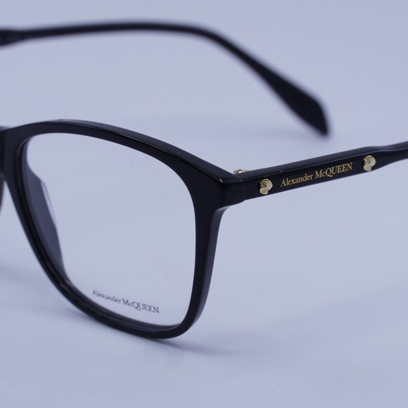 Alexander McQueen AM0191O 001 Eyeglasses Shiny Black 54mm Square Frame - Picture 8 of 10